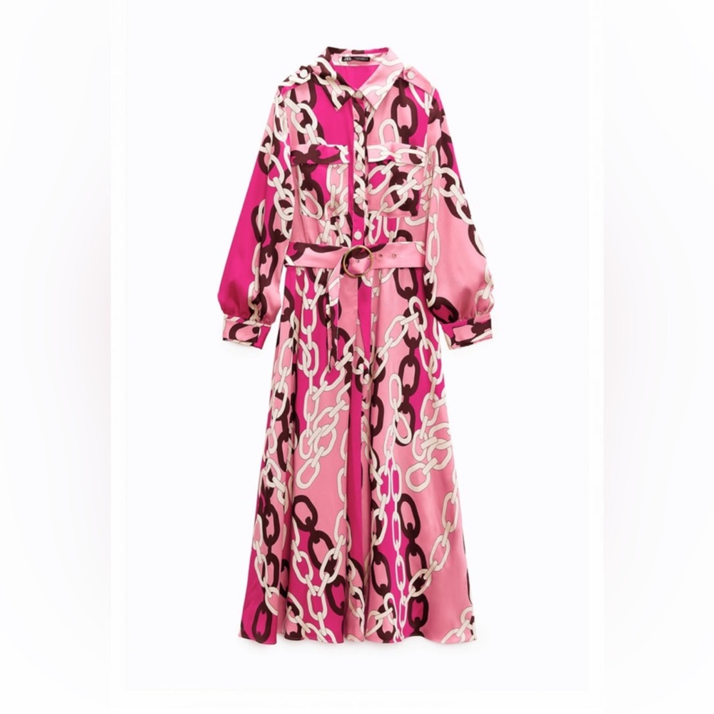 Chain printed shirt dress Multicoloured